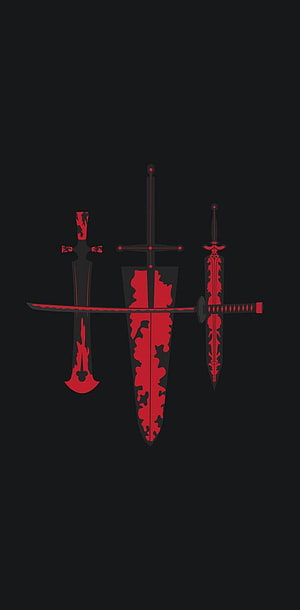 Asta Black Clover Sword Collection Minimalist Red and Black Illustration HD phone wallpaper