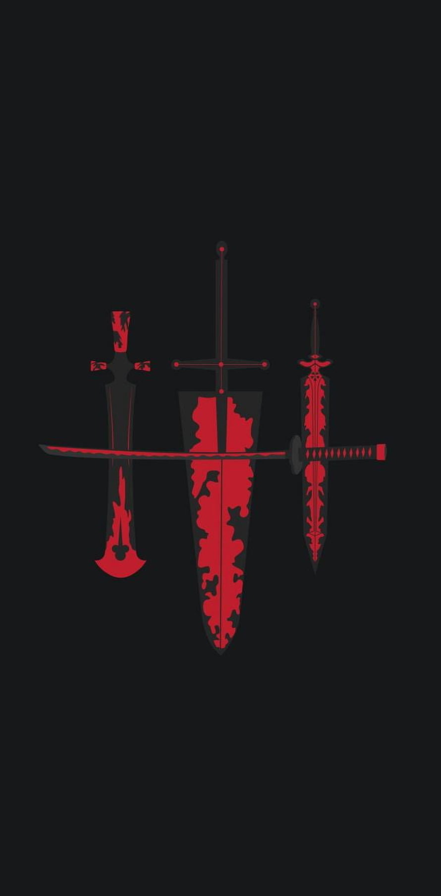 Asta Black Clover Sword Collection Minimalist Red and Black Illustration HD phone wallpaper