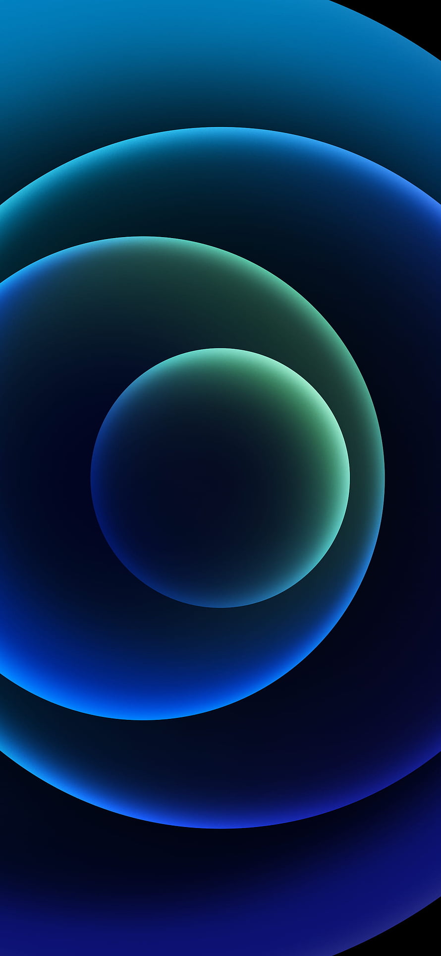 Concentric Blue and Teal Gradient Circles Abstract Minimalist Wallpaper HD phone wallpaper