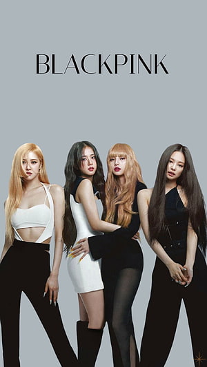 Blackpink K-pop Group in Black and White Fashion Editorial HD phone wallpaper