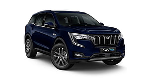 Mahindra XUV700 Deep Blue SUV Studio Shot with Chrome Grille and Alloy Wheels HD wallpaper