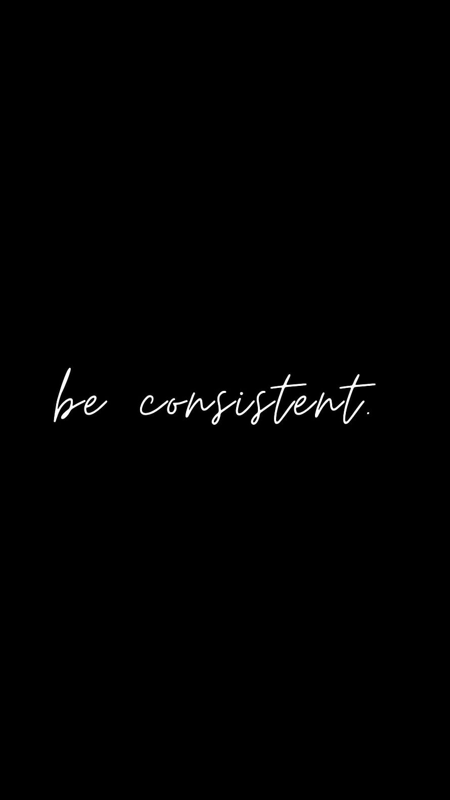 Minimalist Black Background with White Cursive Motivational Quote HD phone wallpaper
