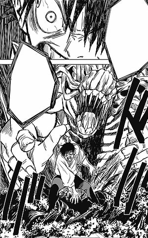 Yuta Okkotsu in Intense Black and White Jujutsu Kaisen Manga Panel HD phone wallpaper