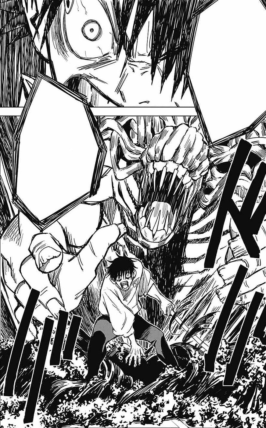 Yuta Okkotsu in Intense Black and White Jujutsu Kaisen Manga Panel HD phone wallpaper