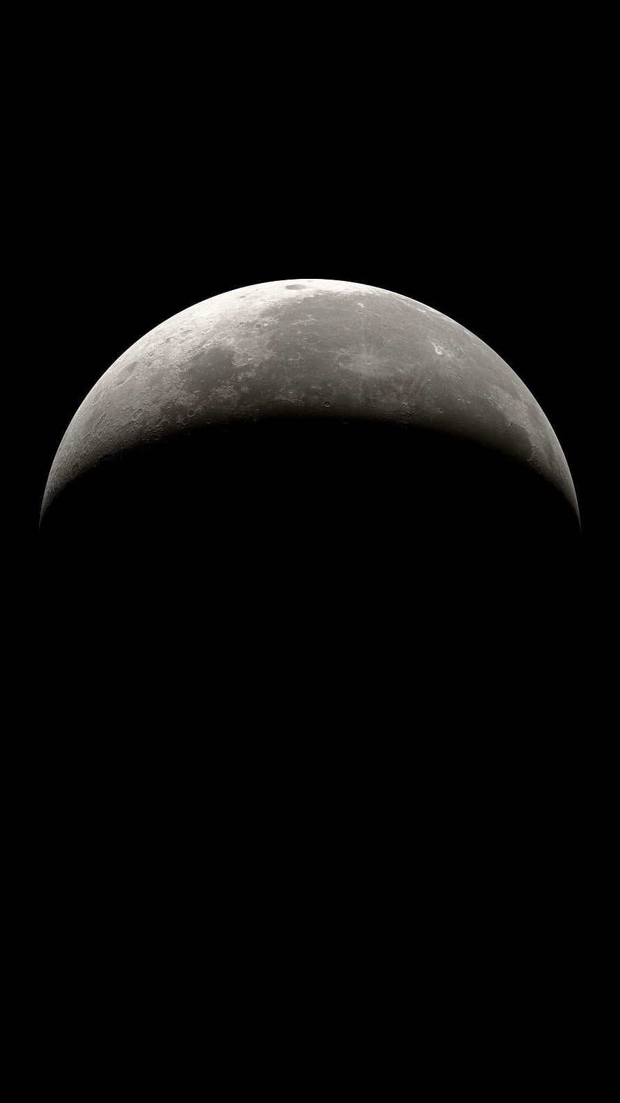 Gibbous Moon Phase Against Deep Black Sky HD phone wallpaper