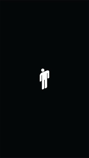 Minimalist White Human Figure Icon on Black Background HD phone wallpaper