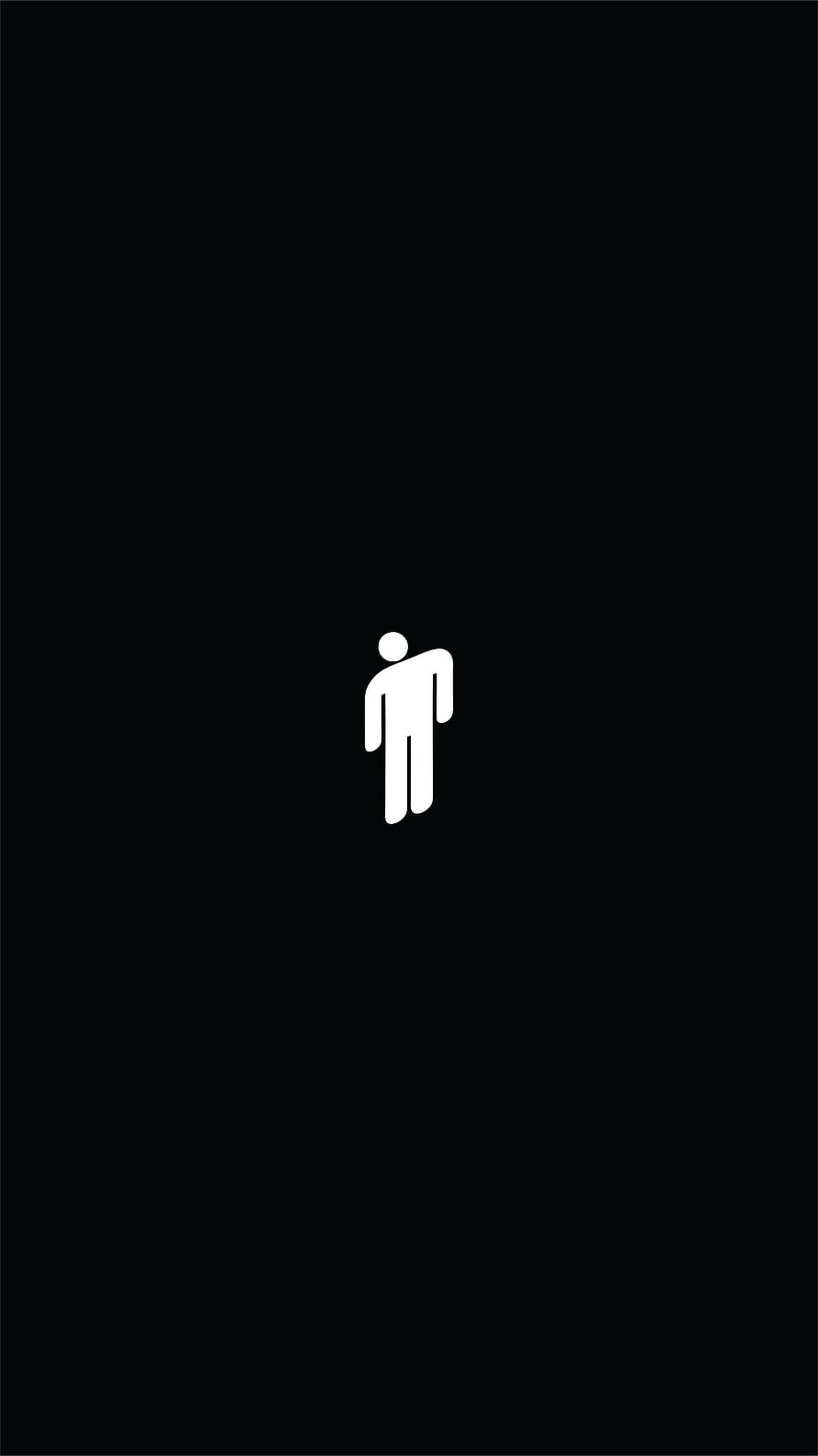 Minimalist White Human Figure Icon on Black Background HD phone wallpaper