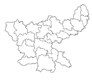 Jharkhand India Administrative Districts Outline Map with State Borders HD wallpaper