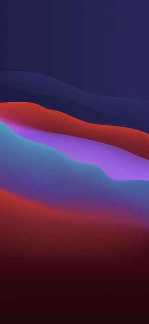 Abstract flowing gradient waves in deep purple, red, and blue tones HD phone wallpaper