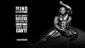 Kai Greene Bodybuilding Pose with Motivational Mindset Quote HD wallpaper