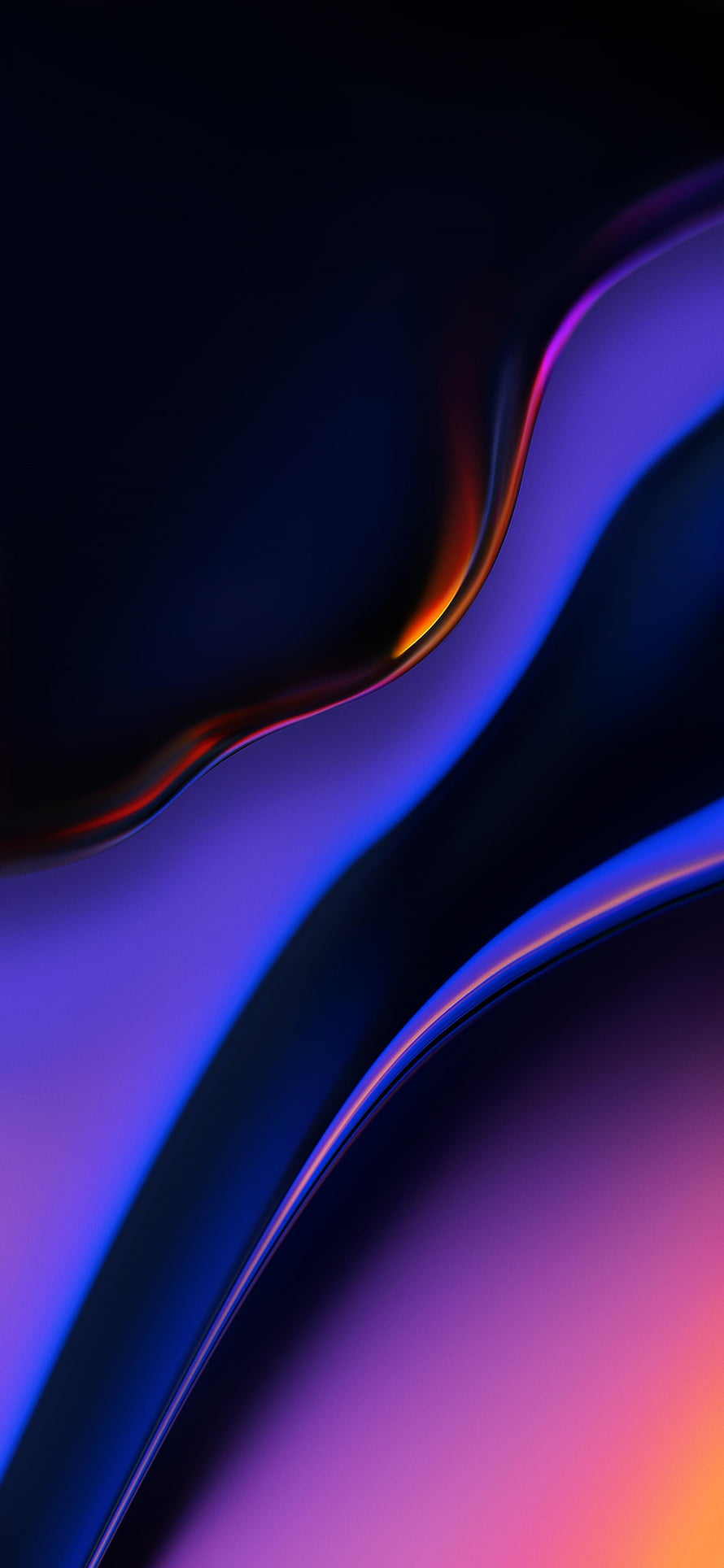 OnePlus 6T Abstract Gradient Wallpaper with Flowing Neon Curves HD phone wallpaper