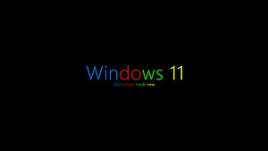 Windows 11 Multicolor Logo on Black Background with Retro Tagline HD wallpaper