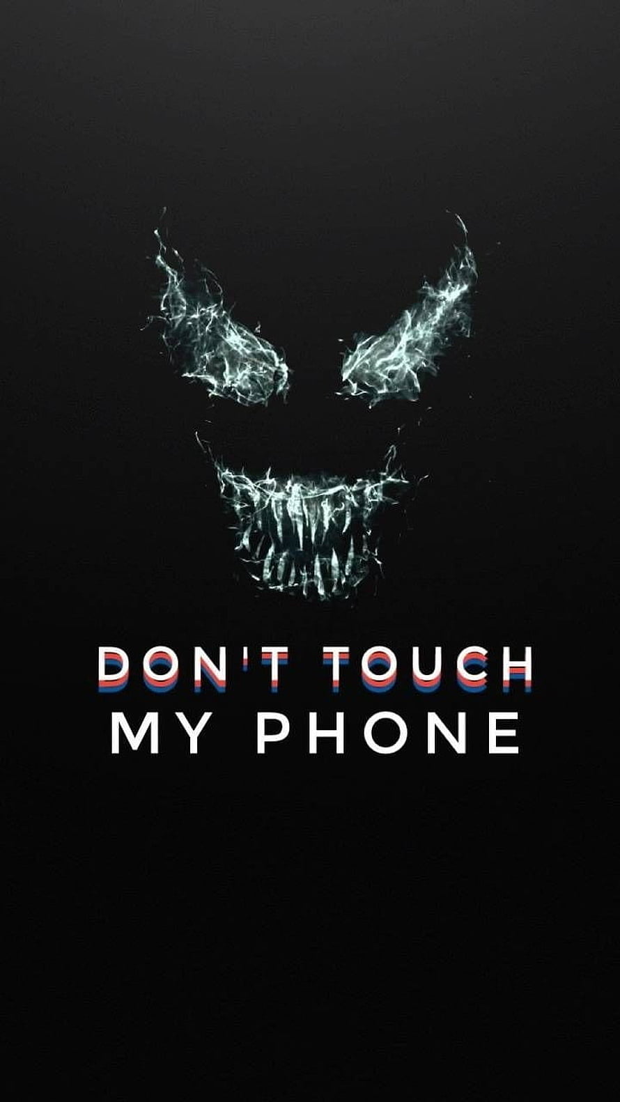 Eerie Electric Ghost Face with Glitch Text on Black Background HD phone wallpaper