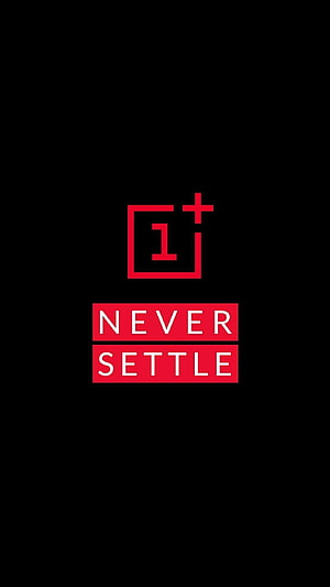 OnePlus Never Settle Logo on Black Background HD phone wallpaper