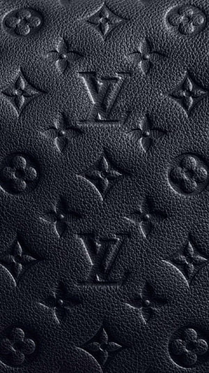 Louis Vuitton Monogram Embossed Black Leather Texture Pattern HD phone wallpaper
