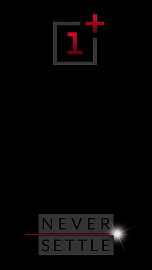 OnePlus Never Settle Minimalist Black Wallpaper with Red Logo Accent HD phone wallpaper