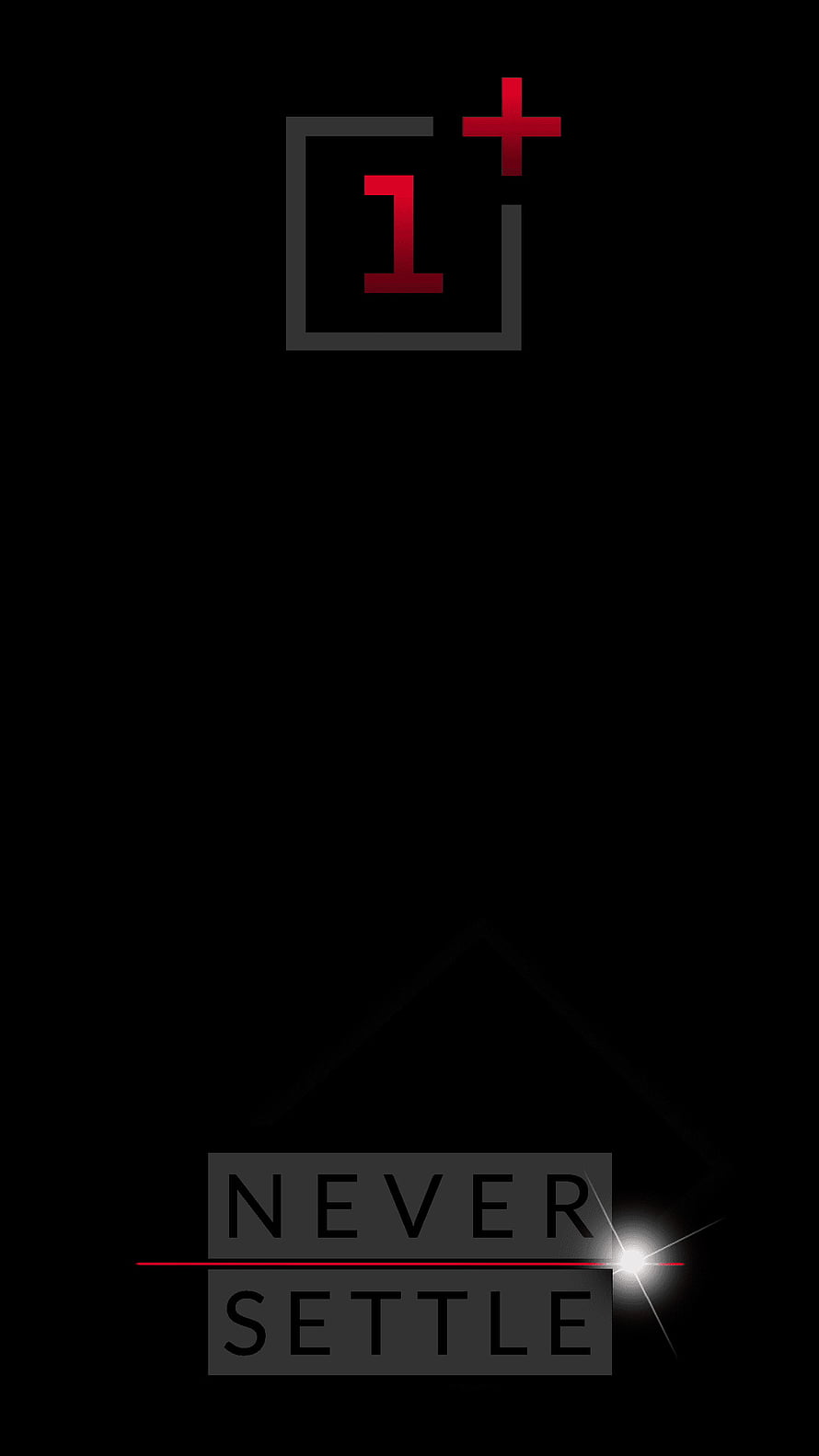 OnePlus Never Settle Minimalist Black Wallpaper with Red Logo Accent HD phone wallpaper