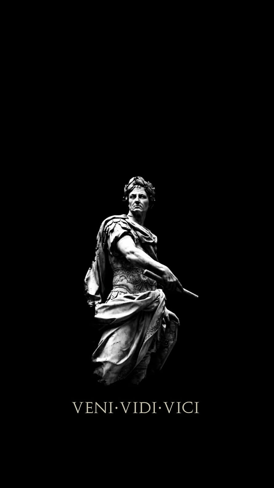 Veni Vidi Vici Roman Emperor Statue on Black Background HD phone wallpaper