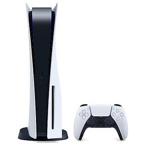 PlayStation 5 Console and DualSense Controller Product Shot on White Background HD phone wallpaper