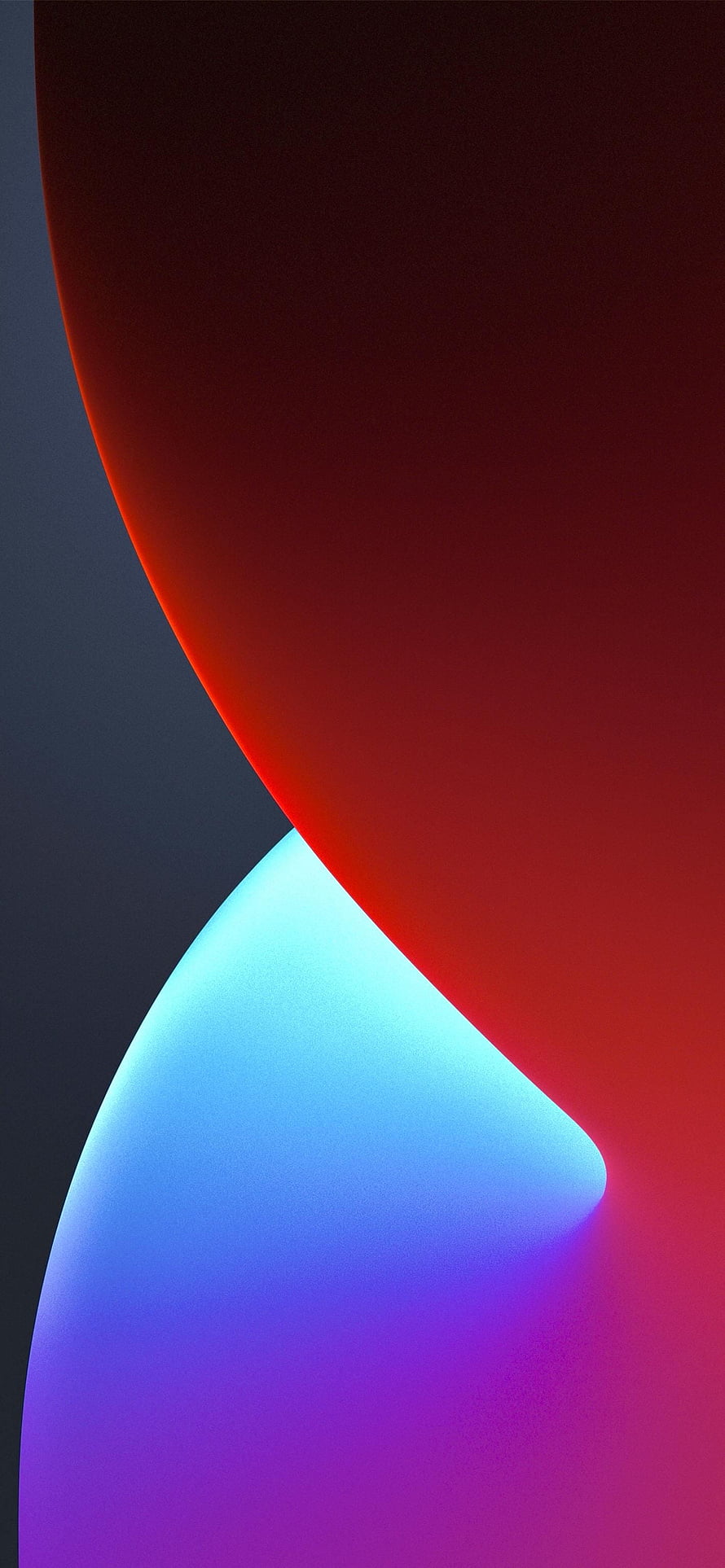 Vibrant Abstract Gradient Shapes in Red and Blue on Dark Background HD phone wallpaper