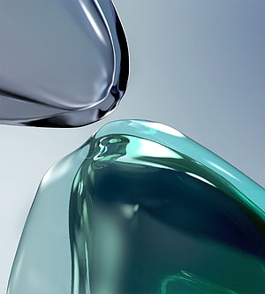 Abstract 3D Render of Glossy Liquid Metal and Teal Glass Forms HD phone wallpaper