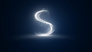 Glowing Letter S Light Trail on Dark Blue Background HD wallpaper