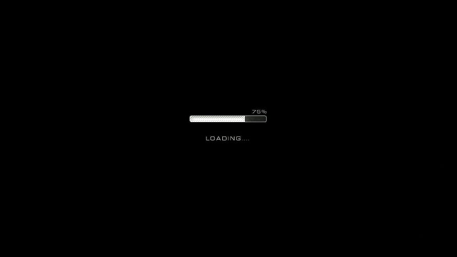 Minimalist Black Loading Screen with Progress Bar and Percentage Indicator HD wallpaper