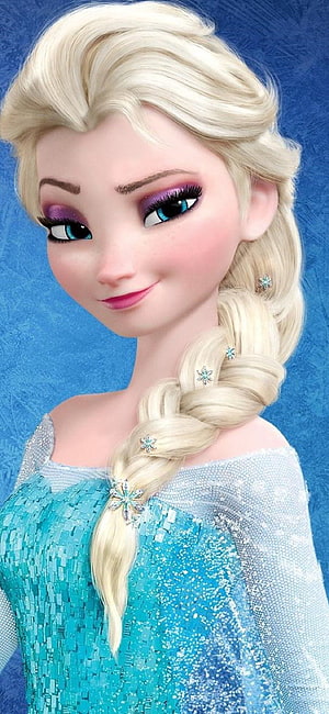 Elsa from Frozen in Sparkling Ice Blue Gown with Snowflake Hair Accessories HD phone wallpaper