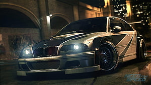 Need For Speed Most Wanted BMW M3 GTR Night Street Racing Scene HD wallpaper