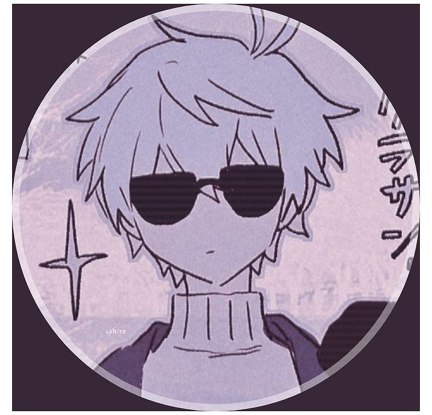 Anime Boy With Spiky Hair Wearing Sunglasses In A Circular Profile Frame HD wallpaper