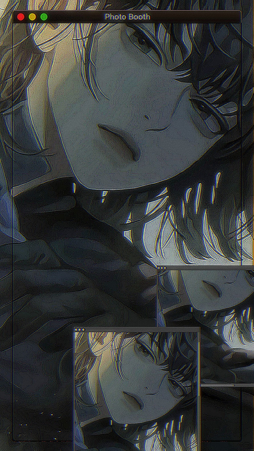 Han Sooyoung from Omniscient Reader's Viewpoint in a moody photo booth frame with glitch effects HD phone wallpaper
