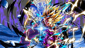 Gohan Super Saiyan 2 and Father Son Kamehameha Dragon Ball Z Anime Artwork HD wallpaper