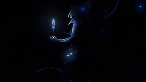 Valorant Jett Holding Glowing Blade in Dark Cosmic Setting HD wallpaper
