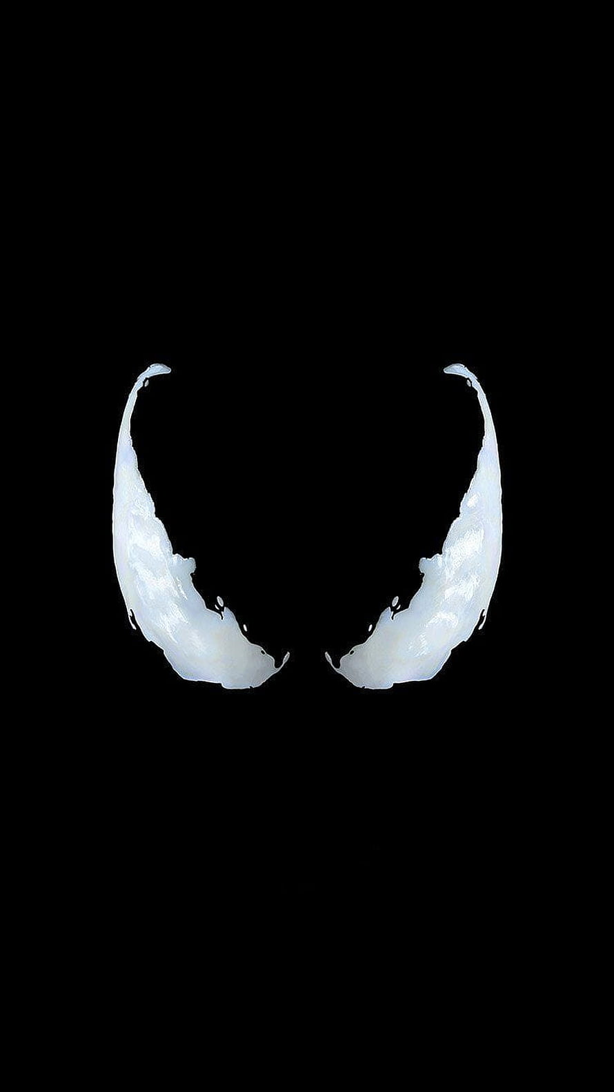 Venom Eyes Abstract White Horns on Black Background Minimalist Wallpaper HD phone wallpaper