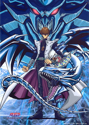 Yugioh Duel Monsters Seto Kaiba with Blue-Eyes Ultimate Dragon and Dark Magician HD phone wallpaper