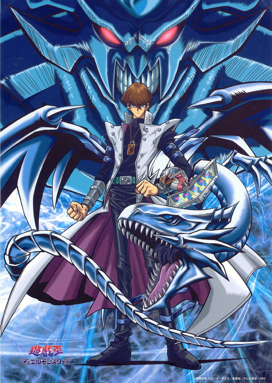 Yugioh Duel Monsters Seto Kaiba with Blue-Eyes Ultimate Dragon and Dark Magician HD phone wallpaper