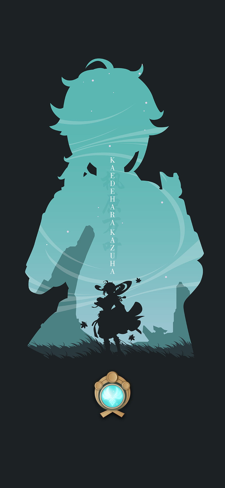Kaedehara Kazuha Genshin Impact Minimalist Silhouette Wallpaper HD phone wallpaper