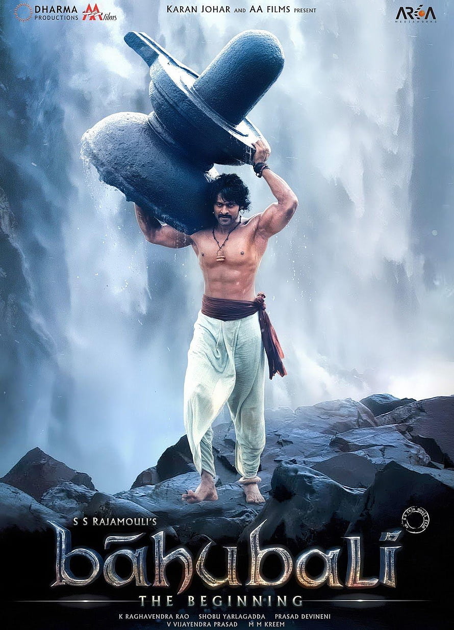 Baahubali The Beginning Movie Poster with Warrior Carrying Stone HD phone wallpaper