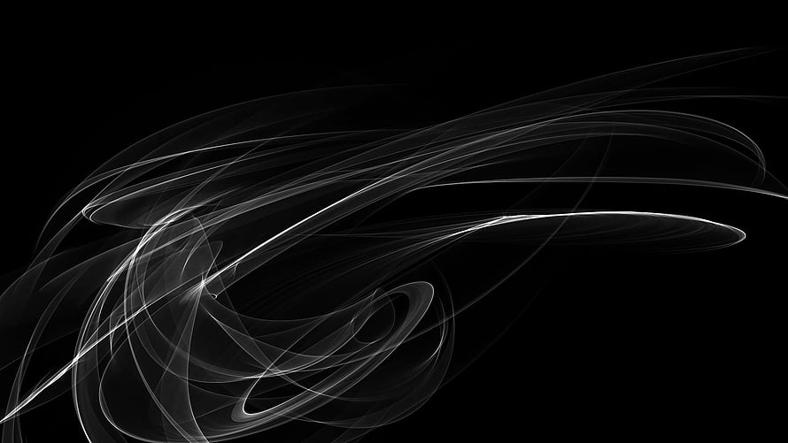 Elegant White Flowing Lines on Black Background Abstract Minimalist Art HD wallpaper