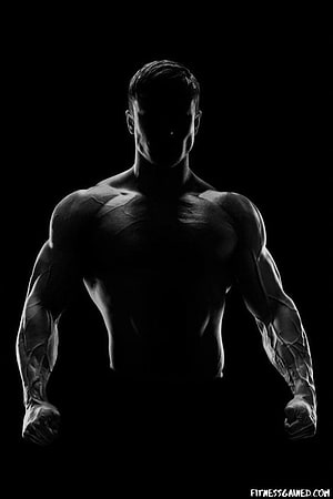 Dramatic Black and White Silhouette of a Muscular Male Athlete HD phone wallpaper