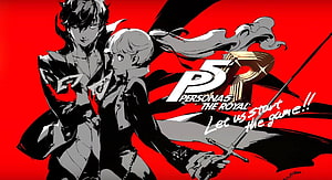 Persona 5 Royal Anime Artwork Featuring Joker and Ann Takamaki in Bold Red and Black Style HD wallpaper