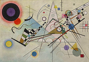 Vasily Kandinsky Abstract Composition with Geometric Shapes and Dynamic Lines HD wallpaper