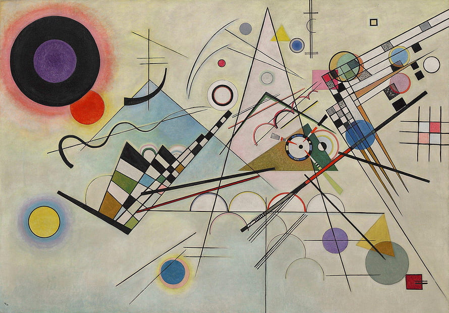 Vasily Kandinsky Abstract Composition with Geometric Shapes and Dynamic Lines HD wallpaper