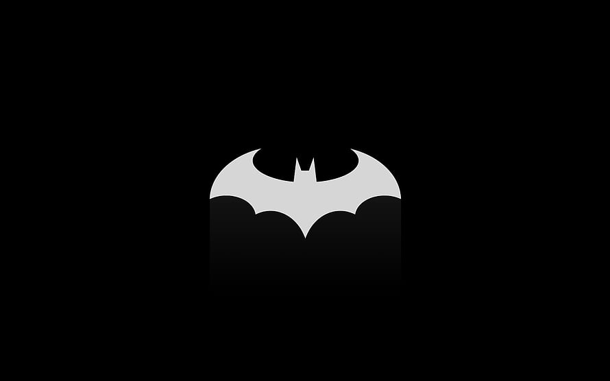 Minimalist Batman Bat Symbol Logo on Pure Black AMOLED Background HD wallpaper