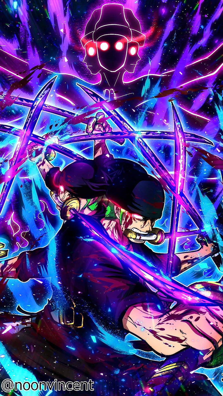 Roronoa Zoro Asura Form Battle Scene from One Piece Anime HD phone wallpaper