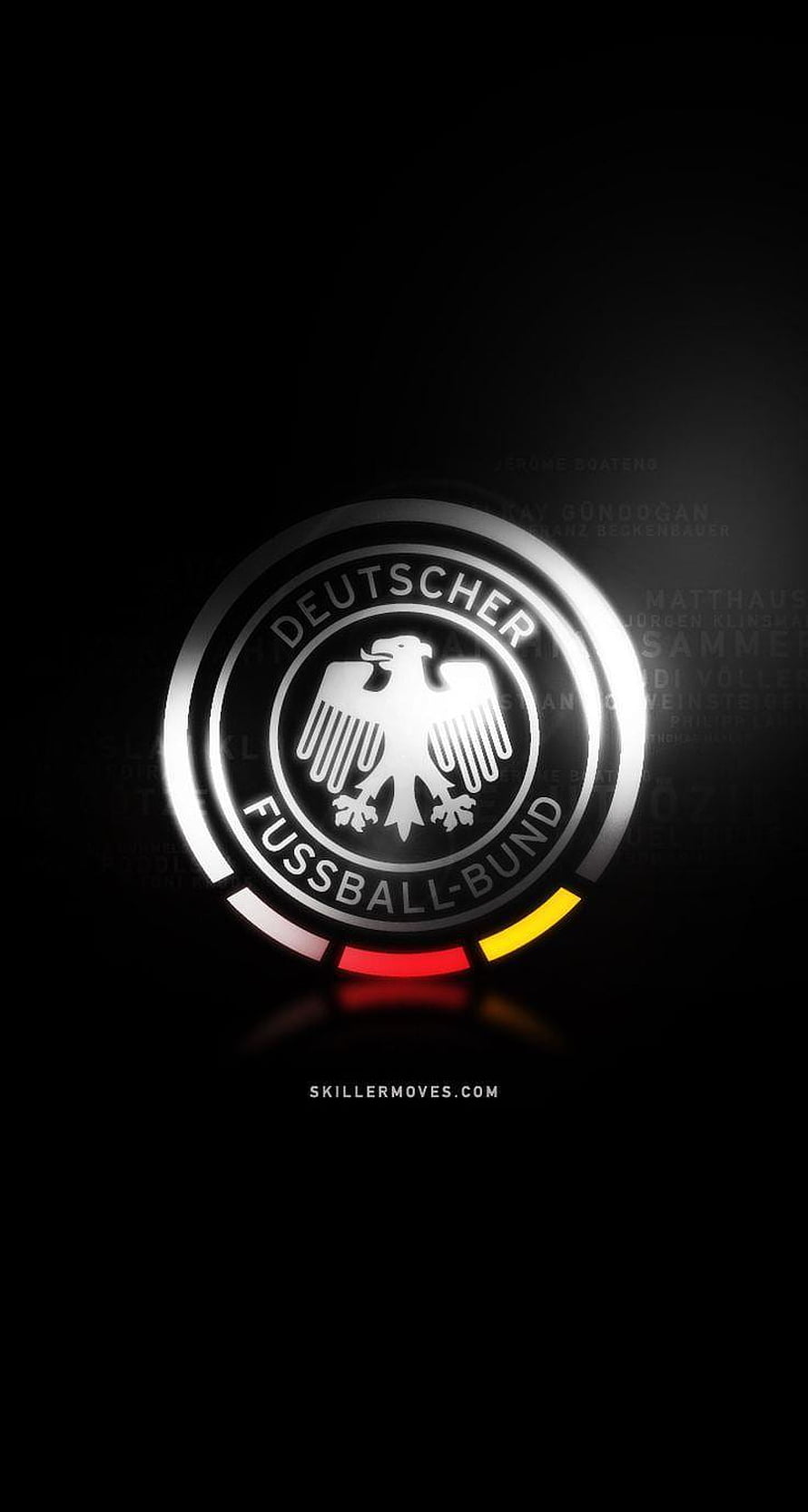 Deutscher Fussball-Bund Emblem with German Flag Colors on Black Background HD phone wallpaper