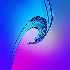 Abstract Water Splash Curl on Vibrant Blue and Purple Gradient Background HD phone wallpaper