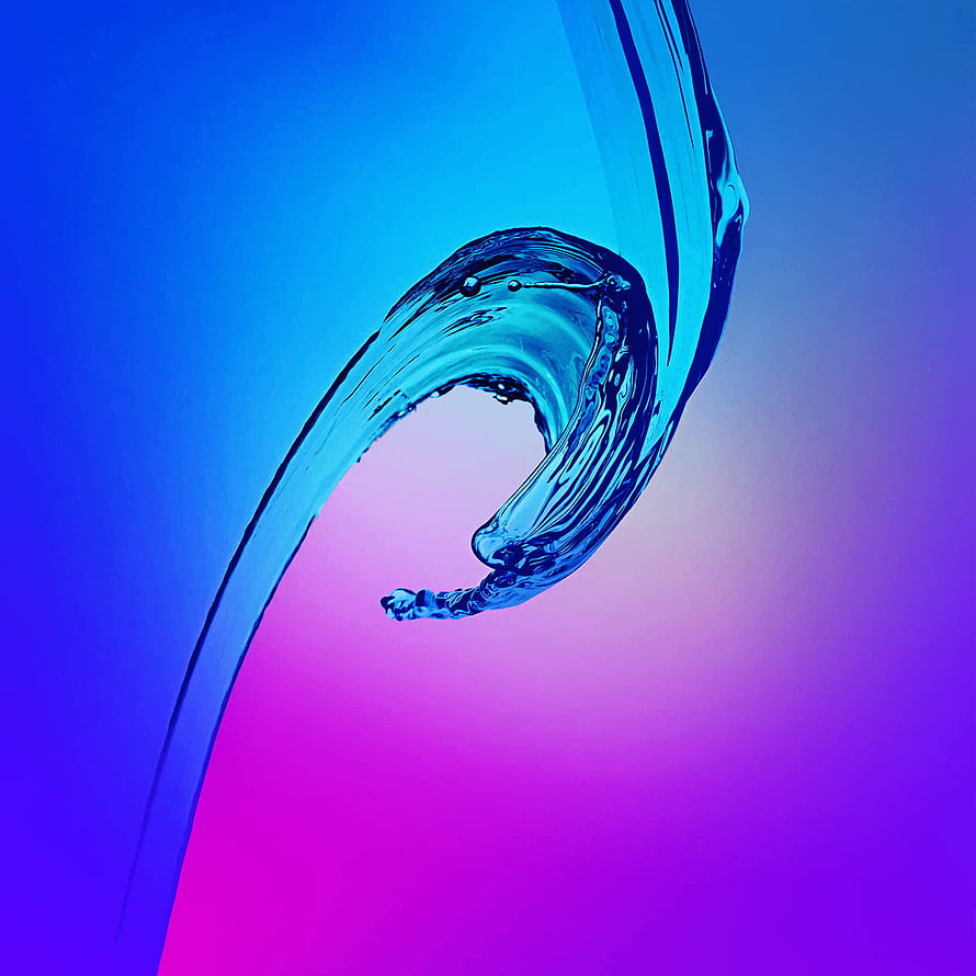 Abstract Water Splash Curl on Vibrant Blue and Purple Gradient Background HD phone wallpaper