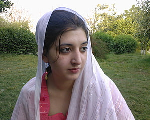 Portrait of a young woman in traditional Pakistani attire with a white dupatta in a garden, 4 Pakistani Girl for Computer, local girl HD wallpaper