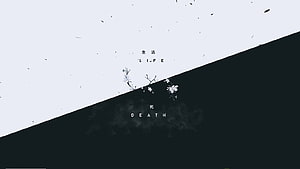 Minimalist Black and White Life and Death Concept with Cherry Blossom Branch HD wallpaper
